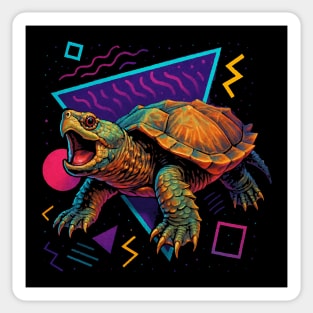 Retro Neon Florida Snapping Turtle Sticker